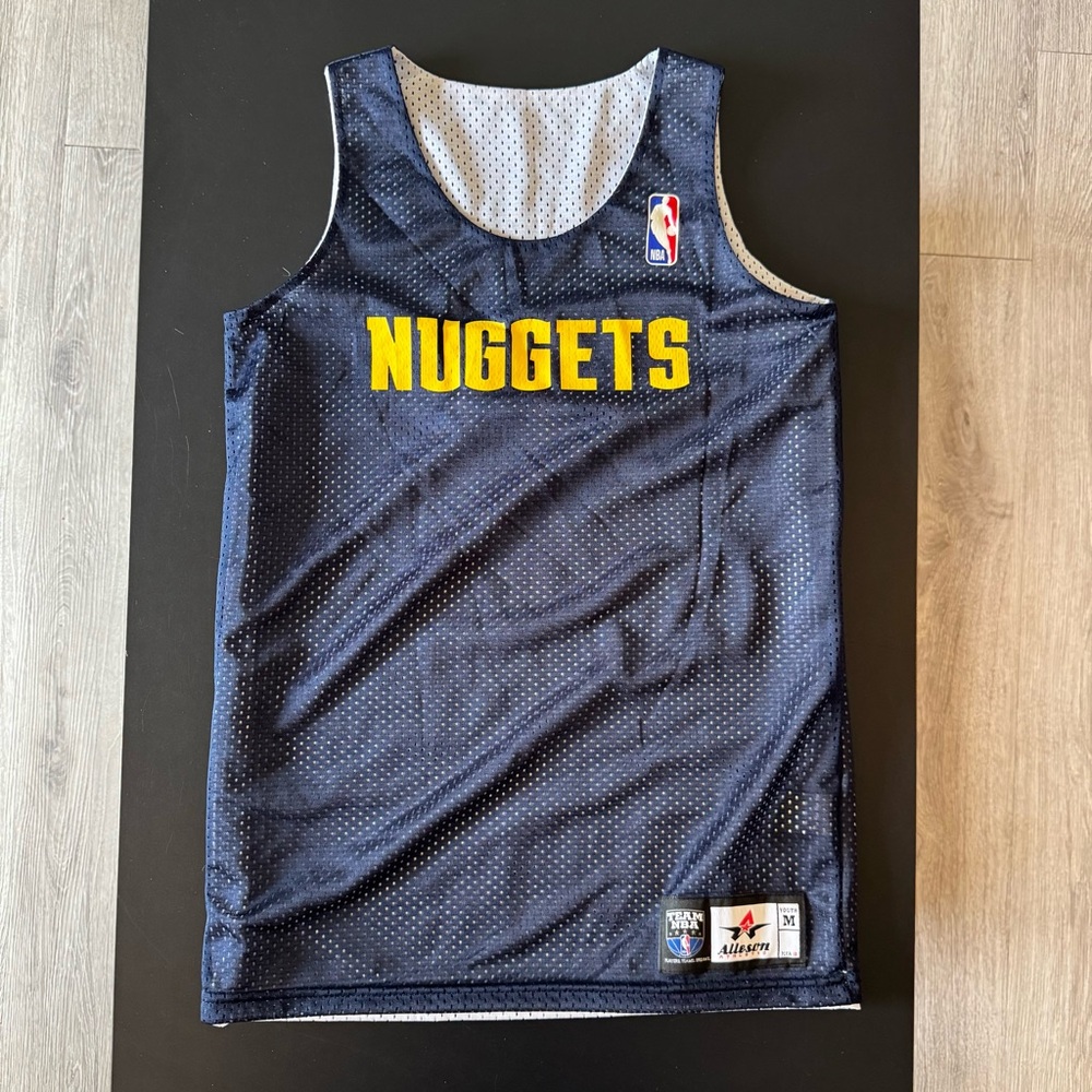 Youth NBA Alleson Athletic Denver Nuggets #0 Navy Reversible Mesh Jersey Size M